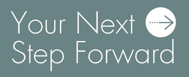 Main logo representing Your Next Step Forward. A transformative online course for midlife women seeking lasting confidence & self-esteem.